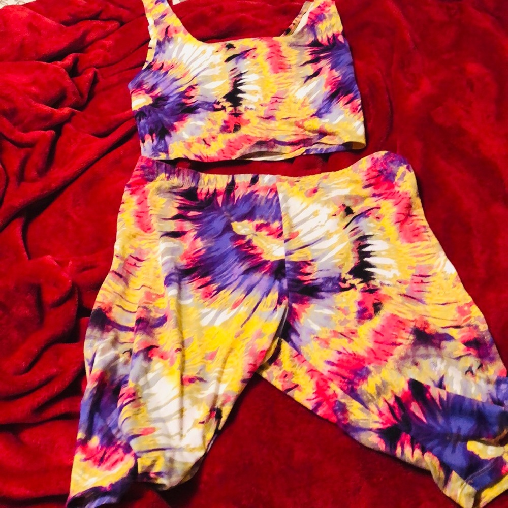 Fashion Nova Maddie Tie Dye Biker Short Set